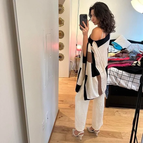 Charter Club Brown and Black Poncho - Picture 2 of 4